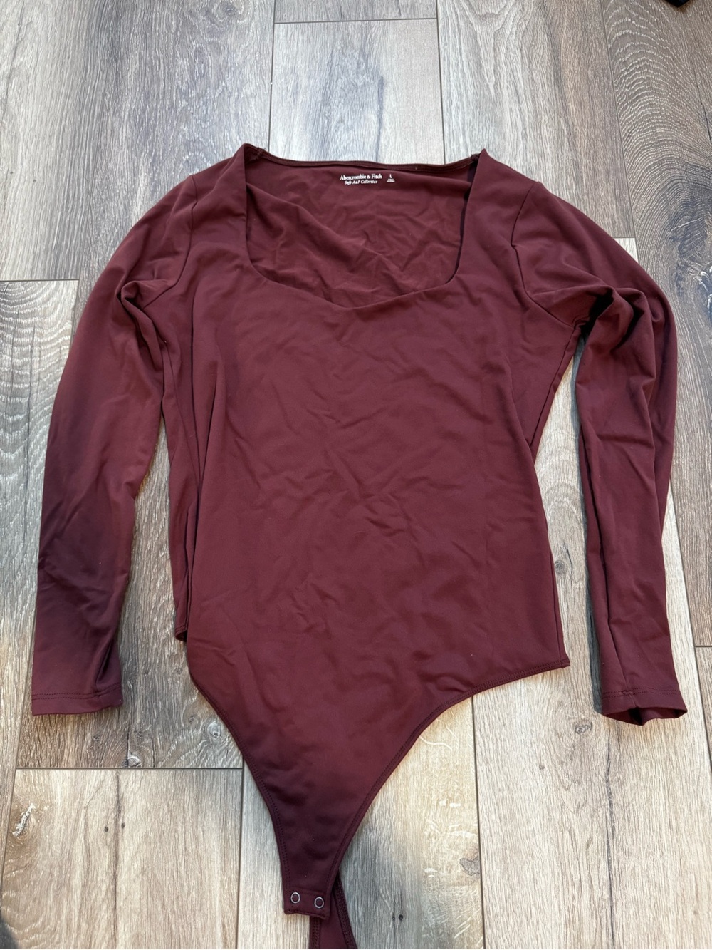 Abercrombie Fitch Soft Bodysuit Square Neck Long Sleeve